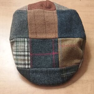 Patchwork Wool Flat Cap - Multi-Color Mens Driving Hat